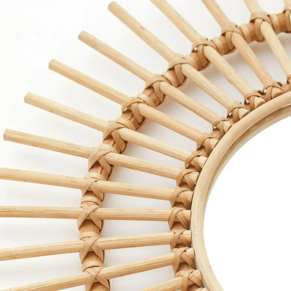 🆕 ☀️ Mirror with Rattan Frame - Picture 2 of 5